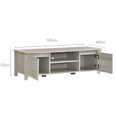 TV Stand Entertainment Unit 120cm In White Oak