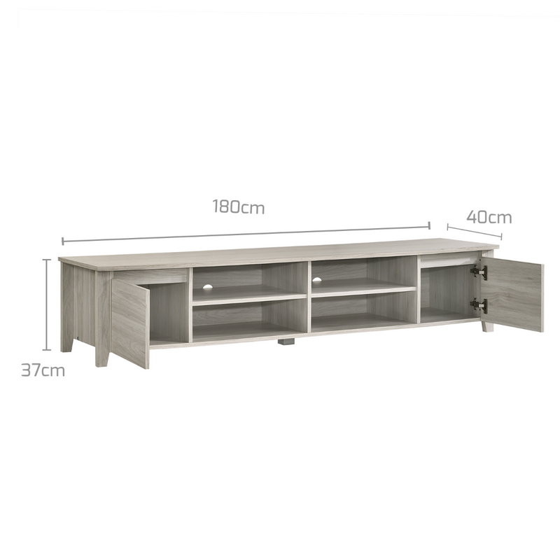 TV Stand Entertainment Unit 180cm In White Oak