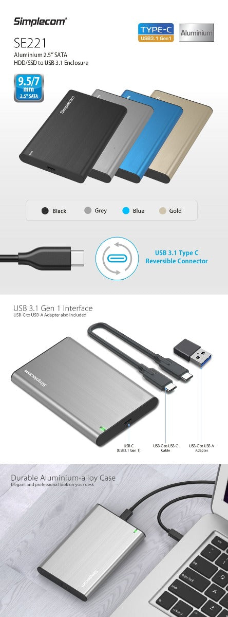 Simplecom SE221 Aluminium 2.5&